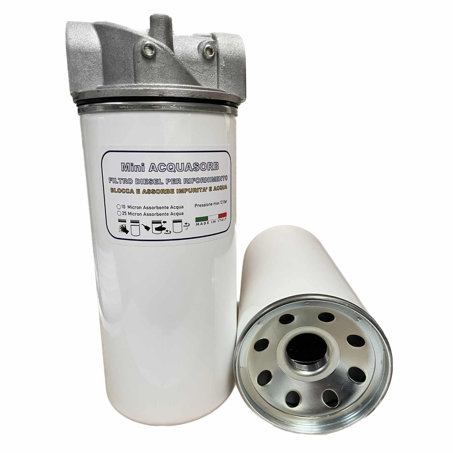 Filtro cisterna diesel per erogazione rifornimento flotte con filtrazione in microfibra assorbente